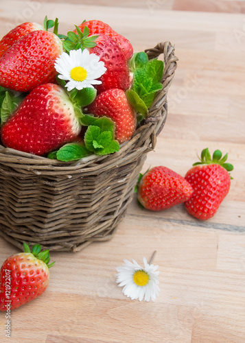 Fresh strawberrie in a basket