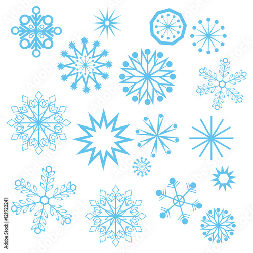 set of vector snowflakes.