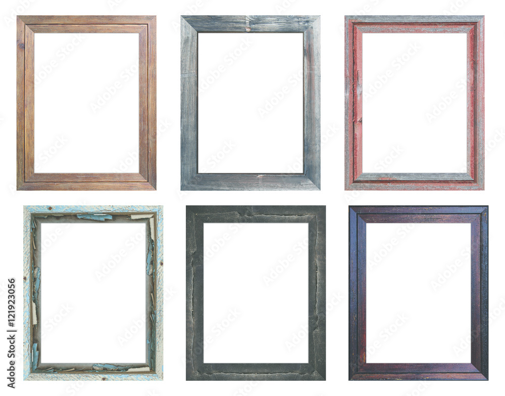 Old wooden frame with isolated background Old wooden frame with isolated background