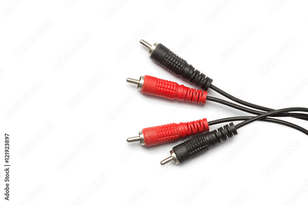 Audio and video jacks isolated on white Audio and video jacks isolated on white
