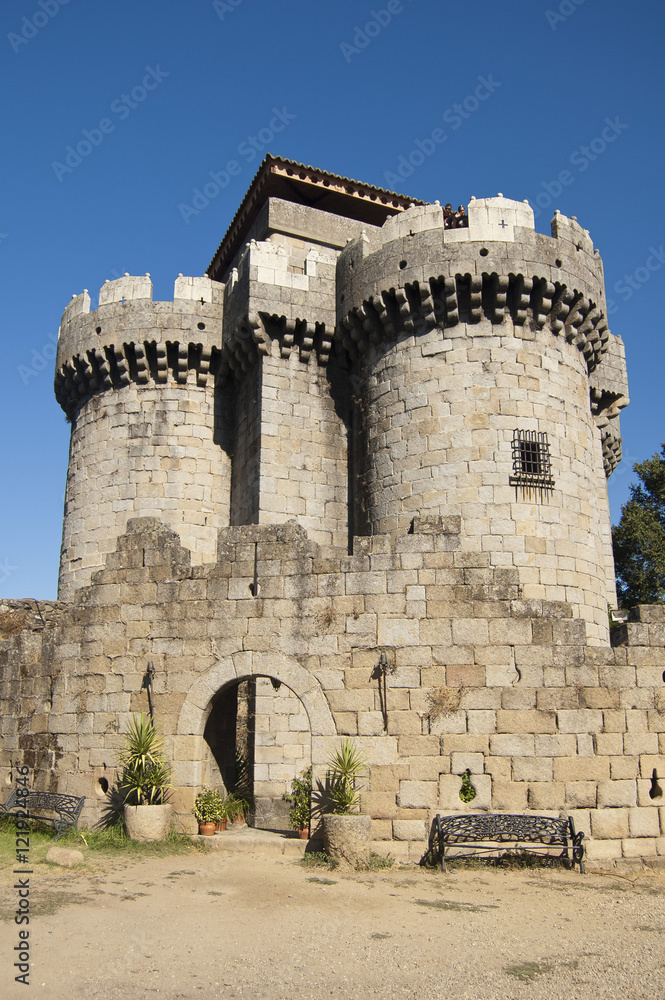 torre de la muralla de Granadilla, en Extremadura, españa