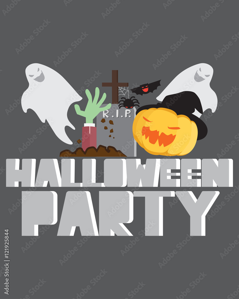 Halloween Party ,vector illustration cartoon