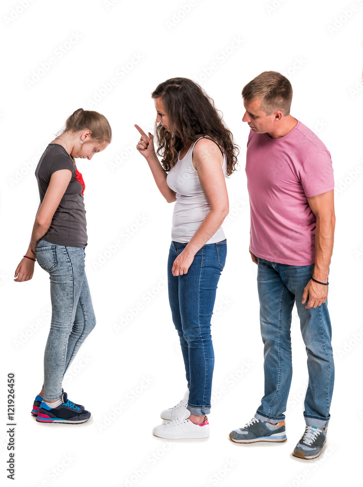 Mother shouting at her teenage daughter
