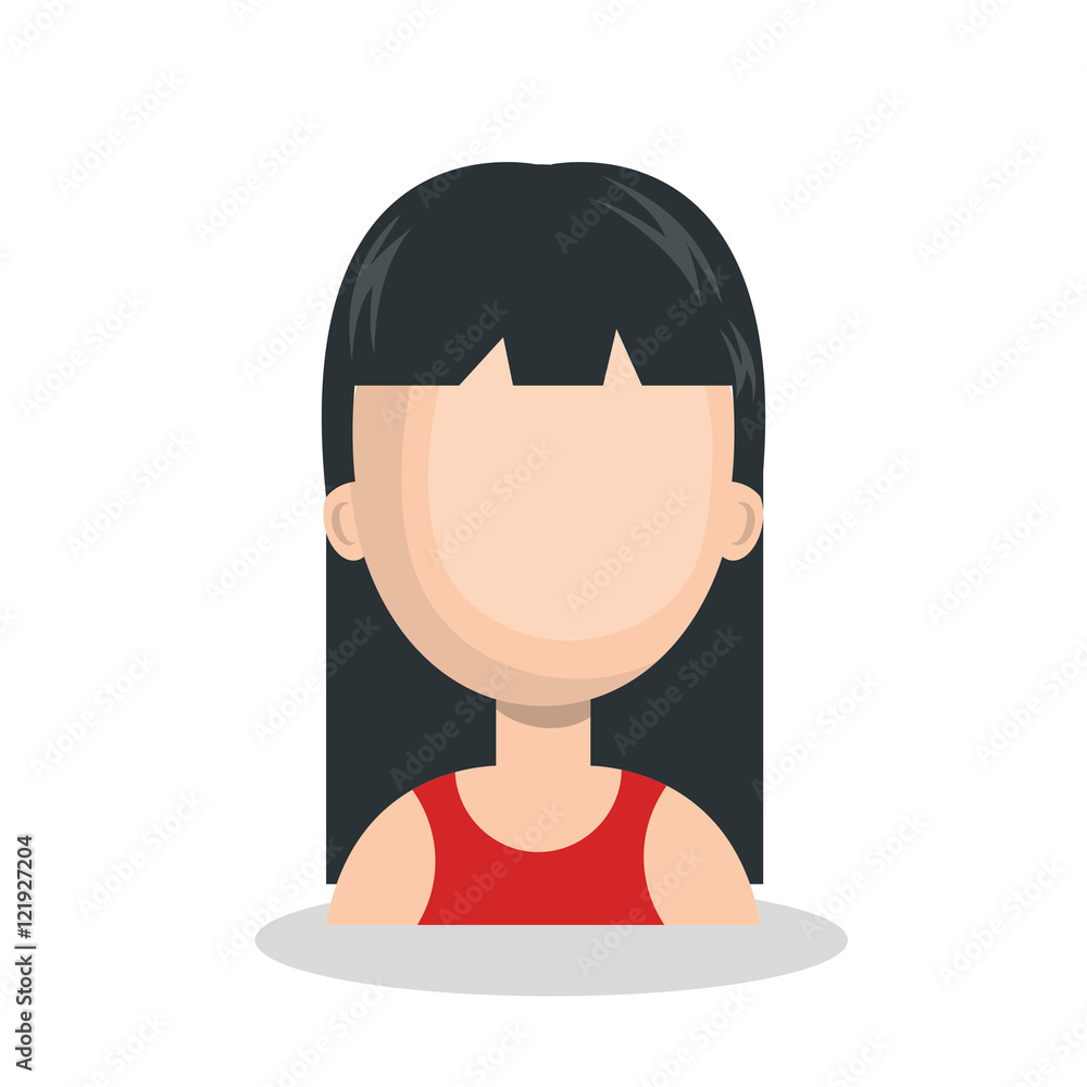 female character social network flat isolated vector illustration
