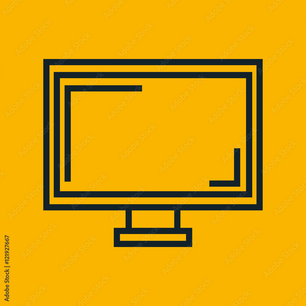 monitor screen computer yellow social network vector illustration monitor screen computer yellow social network vector illustration
