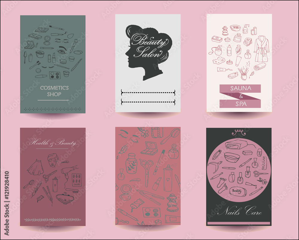 Collection of the design templates for business cards, banners, flyers, advertising, poster. Set