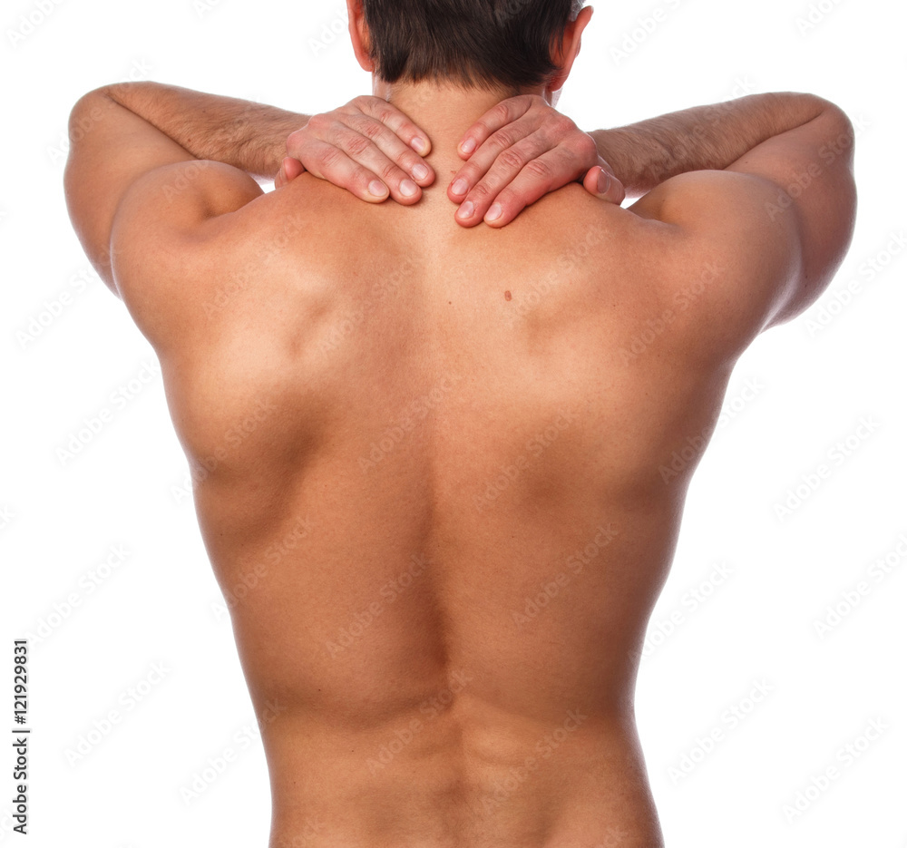 Man with pain in his back Man with pain in his back