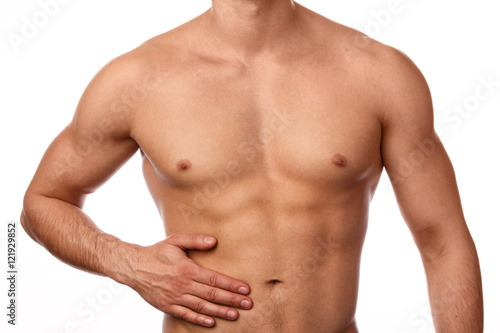 Man with pain in his stomach