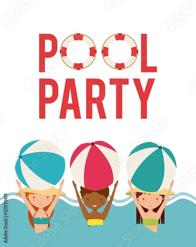 pool party enjoy icon vector illustration design