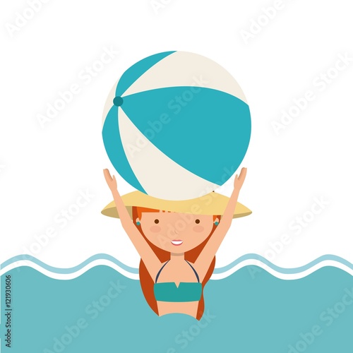 pool party enjoy icon vector illustration design