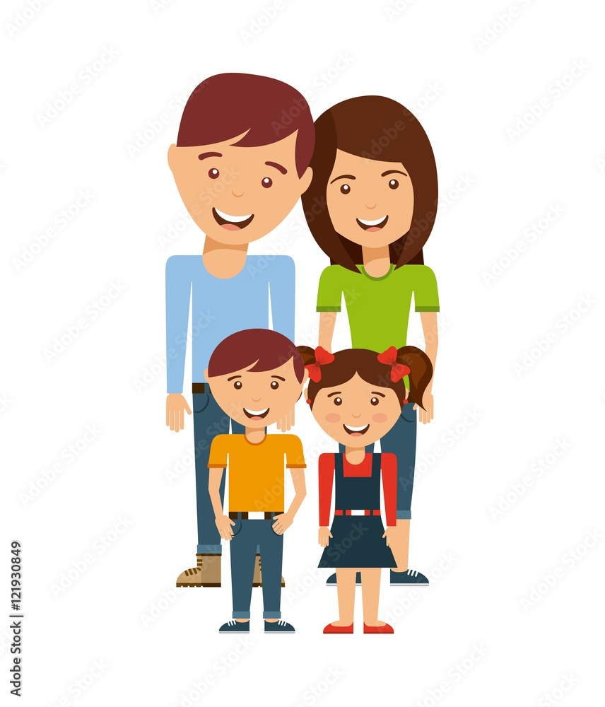 happy family members concept vector illustration design