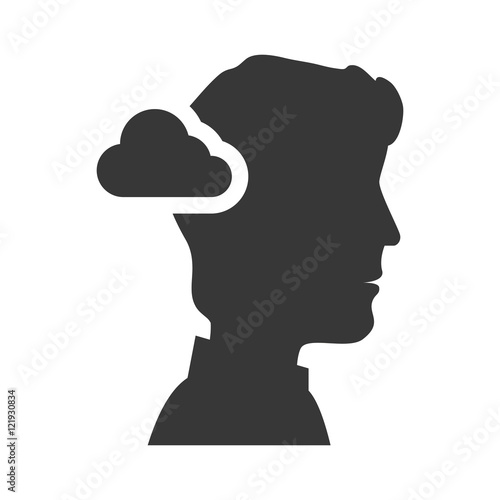Fototapeta Naklejka Na Ścianę i Meble -  avatar man person male user with cloud shape icon silhouette. vector illustration