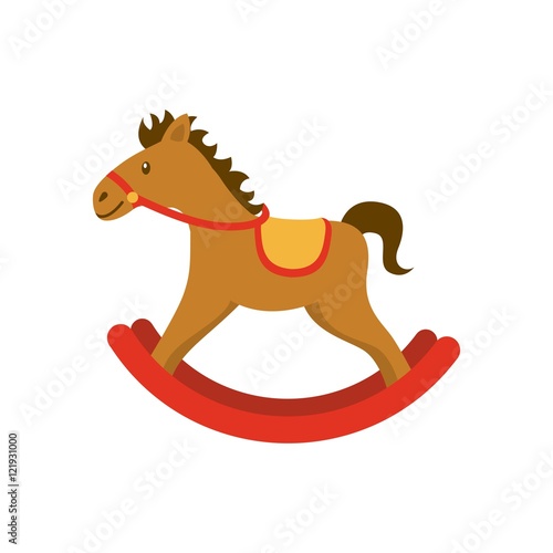 horse wood toy icon vector illustration design