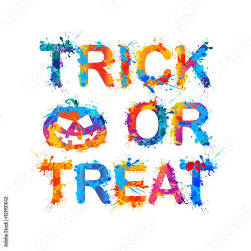 trick or treat. Halloween Inscription