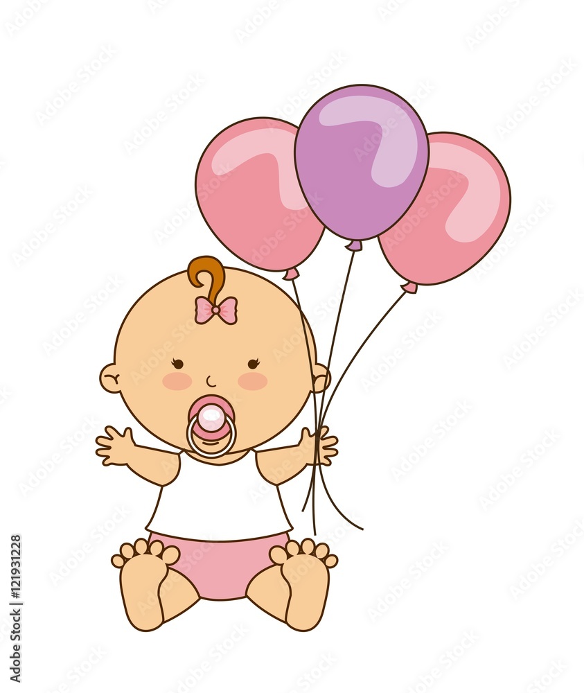 cute little baby icon vector illustration design