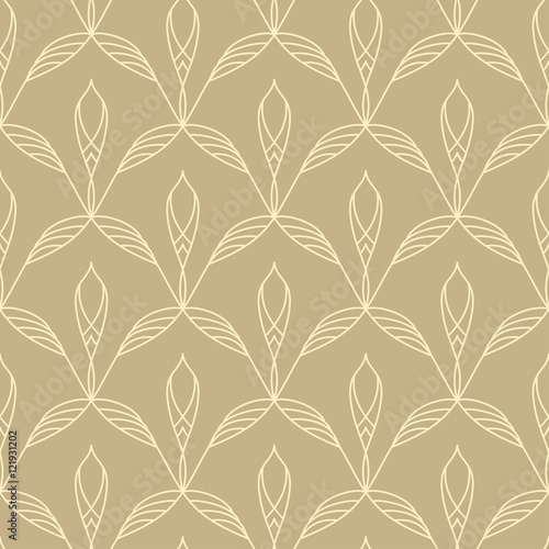 Repeating floral linear seamless pattern