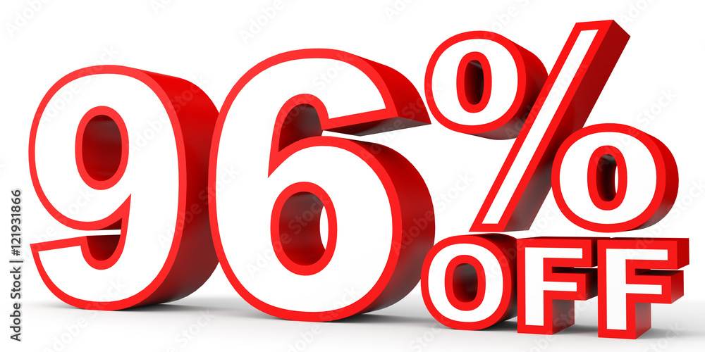 Discount 96 percent off. 3D illustration on white background. Discount 96 percent off. 3D illustration on white background.