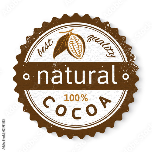 cocoa round stamp with type design