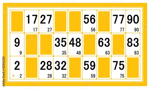 Carton de loto numéro 8