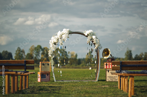 Front view of the wedding arch