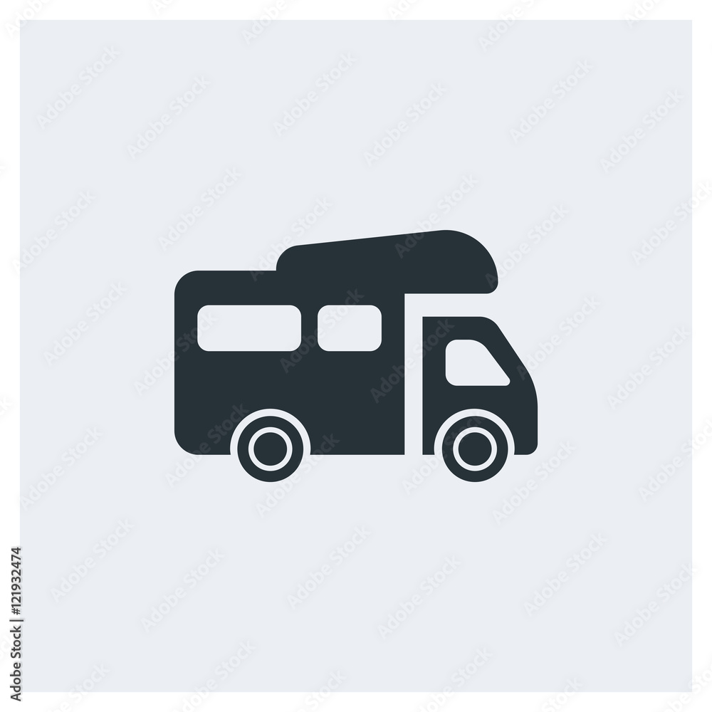 Caravan icon, image jpg, vector eps, flat web, material icon, icon with grey background Caravan icon, image jpg, vector eps, flat web, material icon, icon with grey background