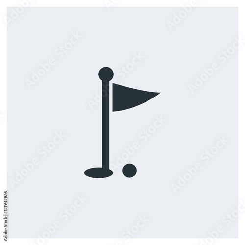 Golf flag icon, image jpg, vector eps, flat web, material icon, icon with grey background © premiumicon