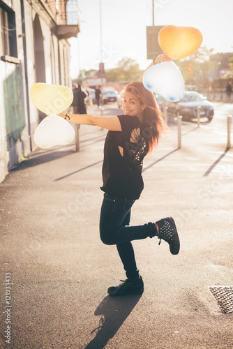 Young beautiful reddish brown hair girl