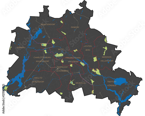 Photography Berlin Stadtgebiet und Bezirksgrenzen_Schwarz
