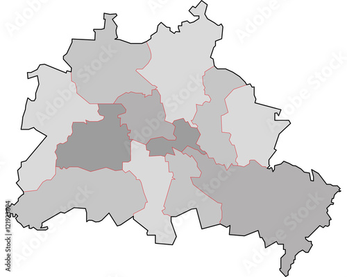 Berlin Stadtgebiet und Bezirksgrenzen