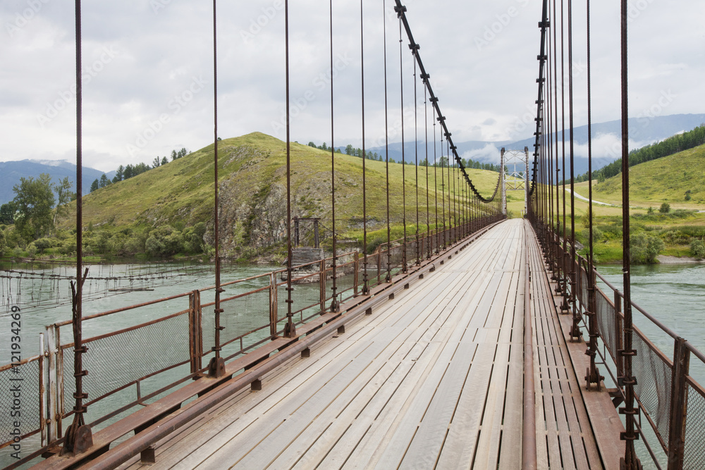 Katun river Bridge near the Multa village Katun river Bridge near the Multa village