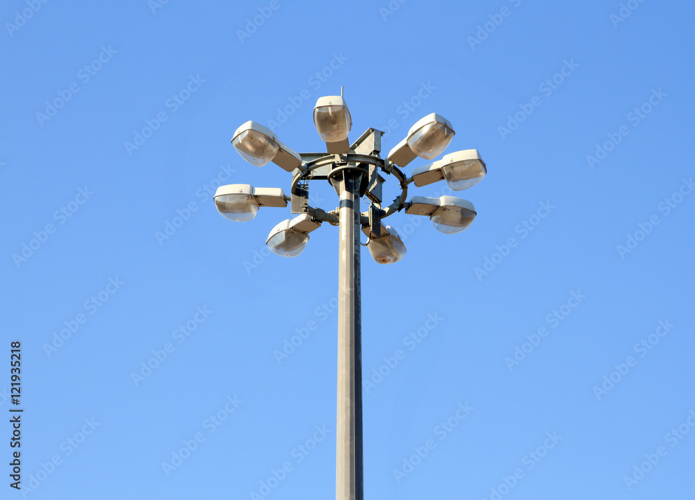 Modern street lamp over blue sky Modern street lamp over blue sky