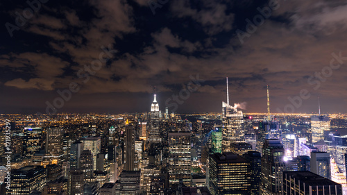 Manhattan cityscape with skyscrapers , New York City (panorama t