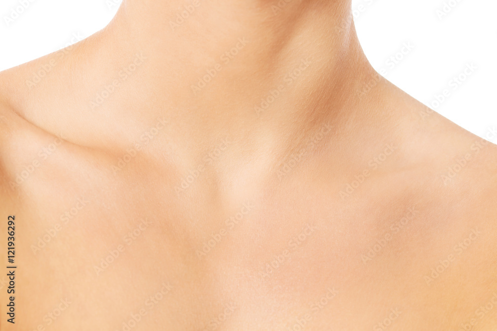 Close up of female neck and shoulder
