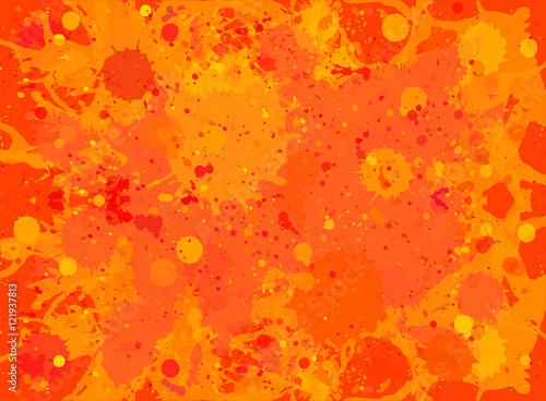 Orange watercolor paint splashes background
