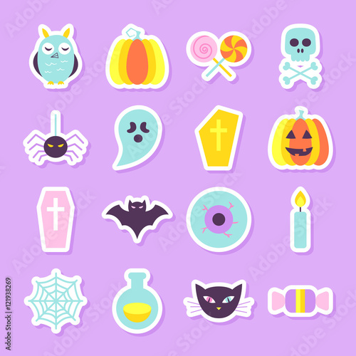 Halloween Party Stickers Set