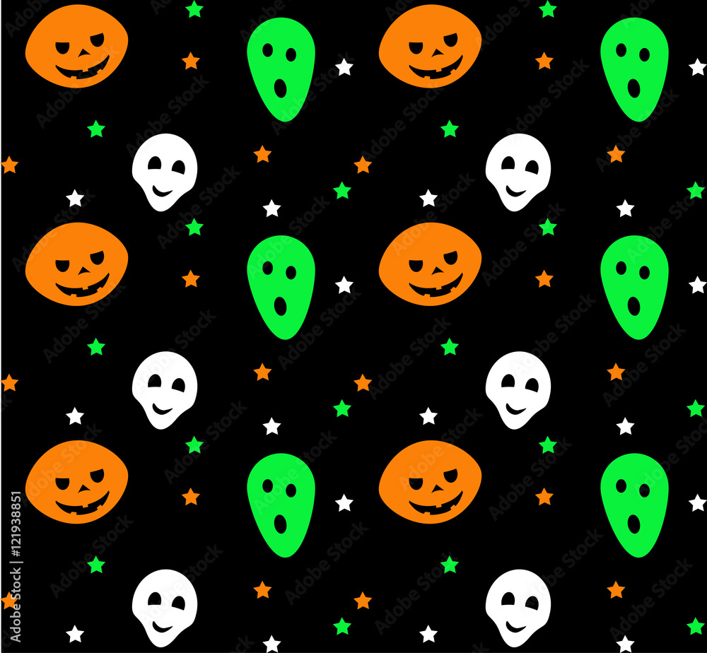 Seamless Halloween pattern. Vector illustration.