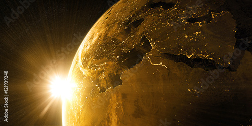 Fototapeta Naklejka Na Ścianę i Meble -  Orbital view on Earth from space