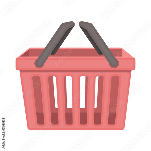 Shopping busket icon in cartoon style isolated on white background. E-commerce symbol stock vector illustration.