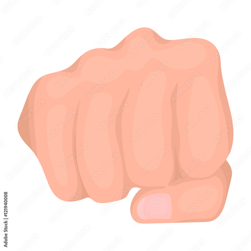 Fist bump icon in cartoon style isolated on white background. Hand gestures  symbol stock vector illustration. Stock Vector | Adobe Stock