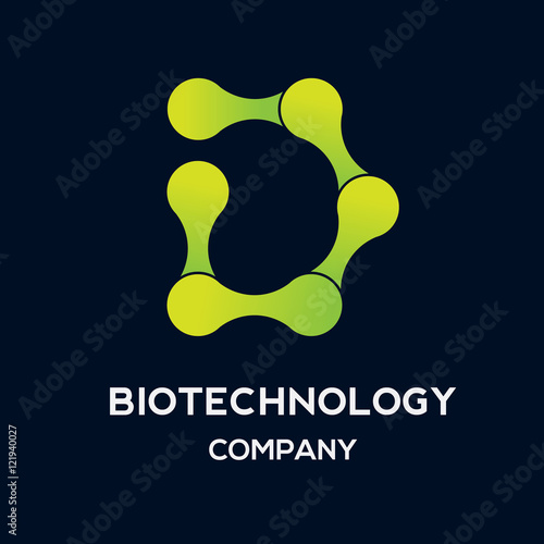 Abstract letter D logo icon vector design.biotechnology molecule atom dna chip symbol.Medicine,science,technology,laboratory,electronics logotype