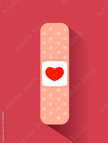 Vector Illustration of bandage with heart design