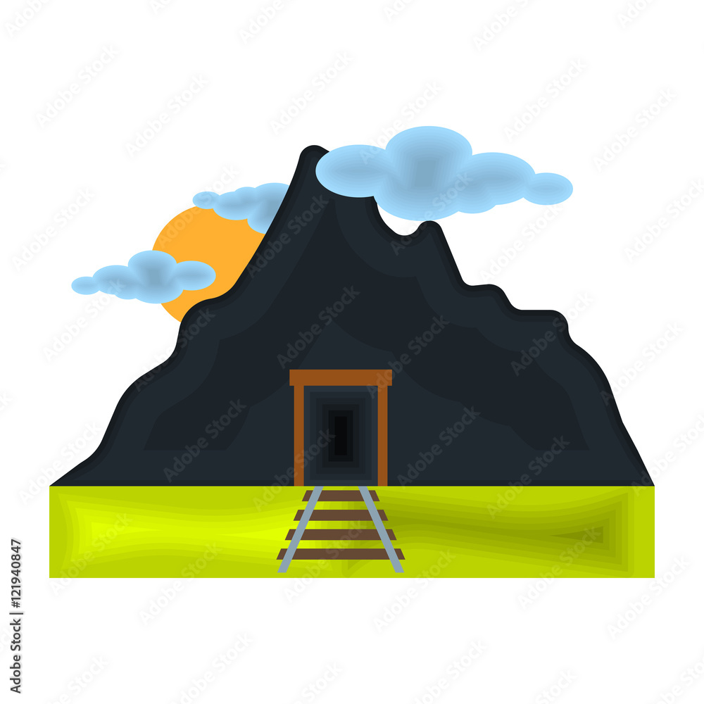 Mine icon in cartoon style isolated on white background. Mine symbol ...