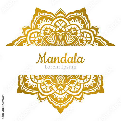 Invitation with hand drawn mandala pattern.