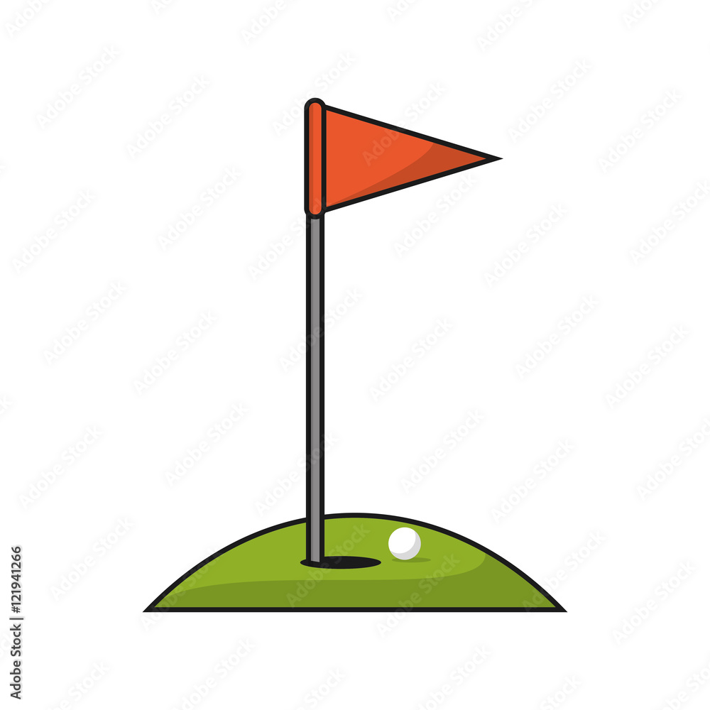 ball flag and hole icon. Golf sport competition and hobby theme. Isolated design. Vector illustration ball flag and hole icon. Golf sport competition and hobby theme. Isolated design. Vector illustration