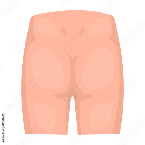 Buttocks icon in cartoon style isolated on white background. Part of body symbol stock vector illustration.