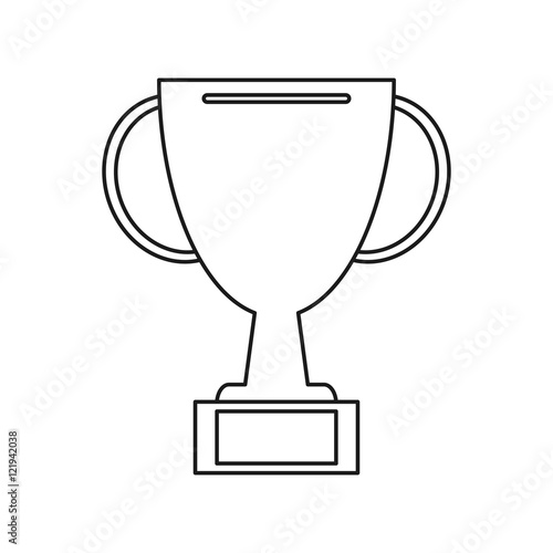 Trophy cup icon. winner competition and success theme. Isolated design. Vector illustration