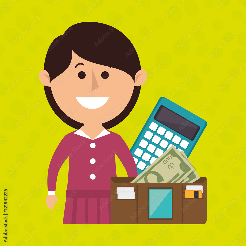 woman calculator wallet money vector illustration eps 10 woman calculator wallet money vector illustration eps 10