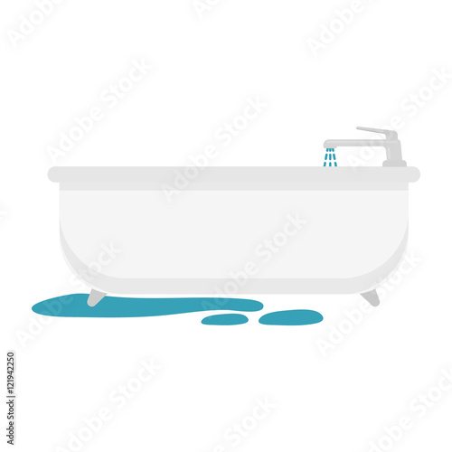Bathtub icon in cartoon style isolated on white background. Plumbing symbol stock vector illustration.