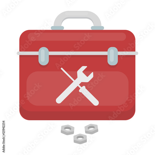 Toolbox icon in cartoon style isolated on white background. Plumbing symbol stock vector illustration.
