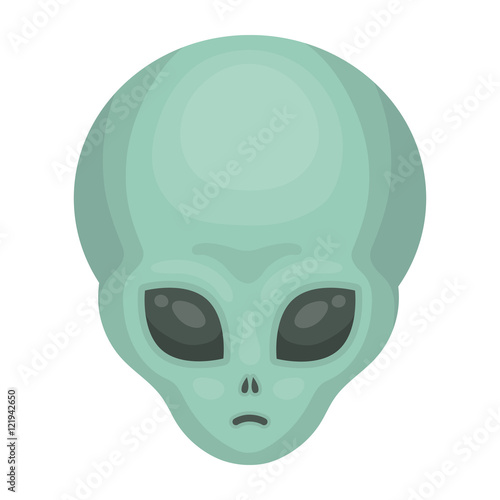 Alien icon in cartoon style isolated on white background. Space symbol stock vector illustration.